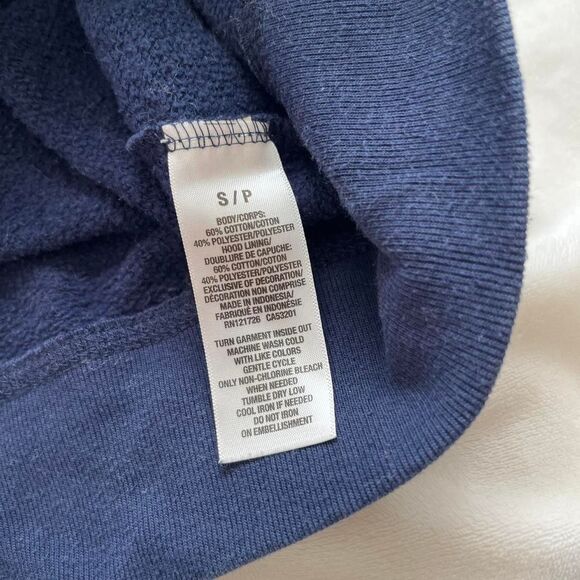 Vintage Y2K skater preppy Aeropostale navy blue zip up hoodie logo size small - Picture 3 of 7